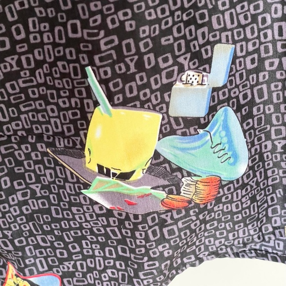 Ferugini Hawaiian Tiki Cocktail Graphic Casual Button Down Shirt Men’s size XL - Picture 8 of 9